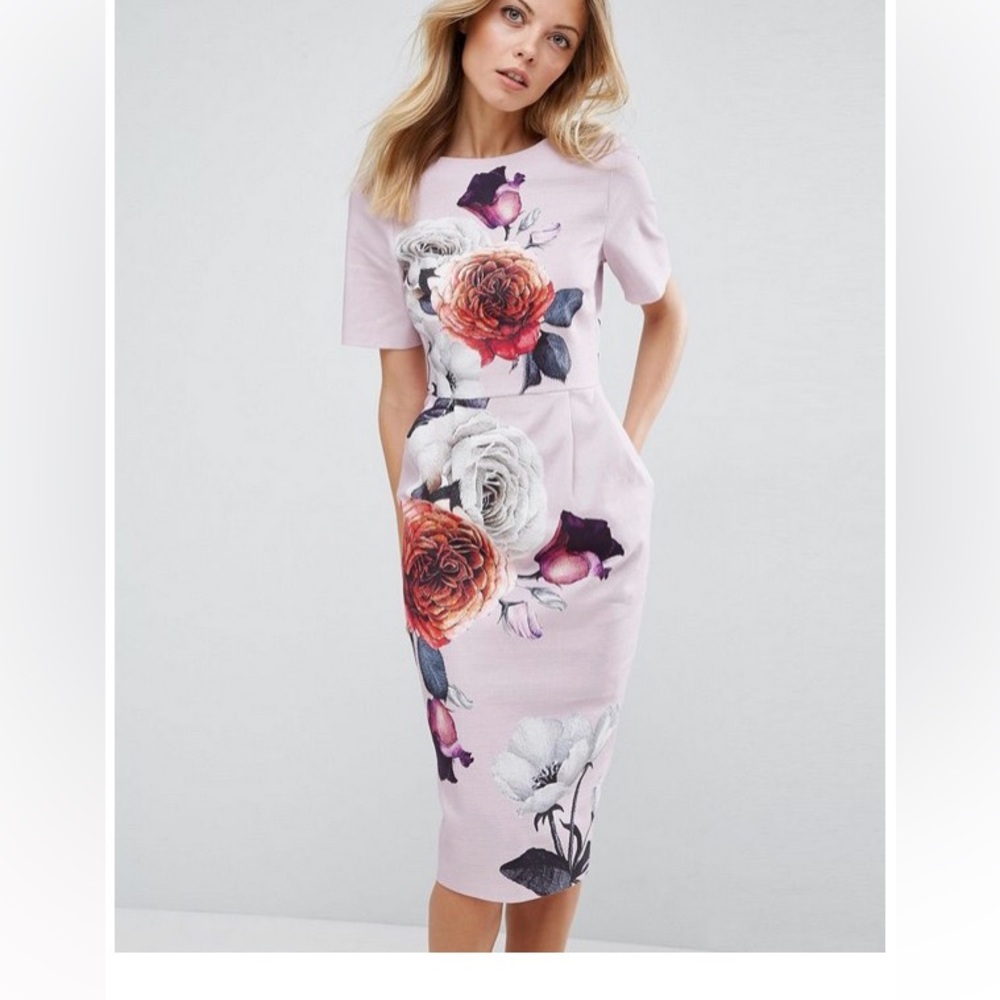 NWT ASOS floral pencil dress - US 4